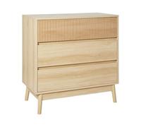 Beliani Commode Moderne MDF avec 3 Tiroirs Pieds en Pin Bois Clair Wales