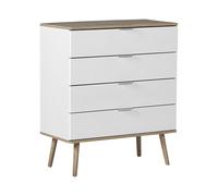Beliani - Commode - Walpi - 4 Tiroirs, en Panneau de Particules MDF et Bois, Bla