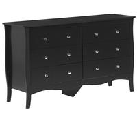 Commode Noire avec 6 Tiroirs Spacieux Meuble de Rangement Pratique pour Chambre ou Salon au Style Vintage Traditionnel et Glamour Beliani
