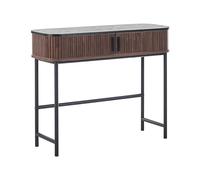 Beliani Console Moderne à Portes Coulissantes Contours Planchettes Bois Sombre Rétro Jose