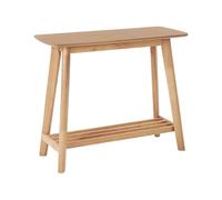 Beliani Console Rectangulaire en MDF et Bois d'Hévéa Peint 90 x 40 x 75 cm avec Etagère Marron Clair Tulare
