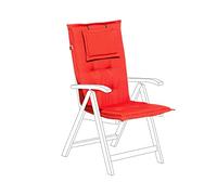 Beliani Coussin de Transat 50x45x71 cm en Tissu Polyester Rouge Clair UV Résistant Toscana