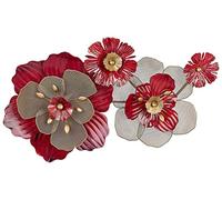 Beliani Décoration Murale Moderne à Suspendre Fleurs Rouges Pièce d'Accent Intérieur Scandium