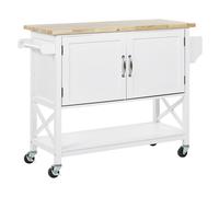 Beliani - Desserte de Cuisine - Mele - en MDF et Bois de d'Hévéa, Blanc et