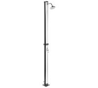 Beliani Douche d'Extérieur Moderne Solaire en PVC Fonction Pluie Noir et Argenté Elqui