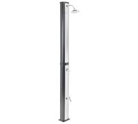 Beliani Douche Extérieur Moderne en PVC Solaire avec Fonction Pluie Noir et Argenté Topocalma