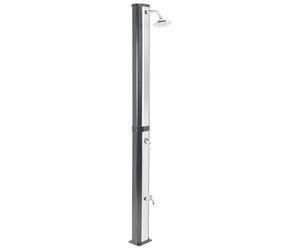 Beliani Douche Extérieur Moderne en PVC Solaire avec Fonction Pluie Noir et Argenté Topocalma