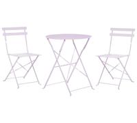 Beliani Ensemble Bistrot Pliant Violet Acier pour 2 Personnes Salon Jardin