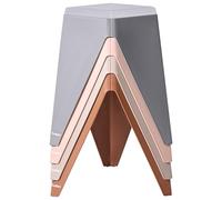 Beliani Ensemble de 4 Tabourets d'Extérieur Sièges d'Appoint Extérieur Synthétique Empilables Tons Pastel Multicolore Karavos