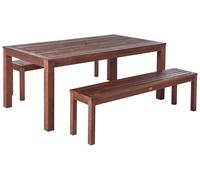 Beliani - Ensemble de Jardin 6 Places avec Table et 2 Bancs - Tuscania - en Bois