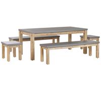 Beliani - Ensemble de Jardin 8 places Table avec 2 Tabourets et 2 Bancs - Ostuni