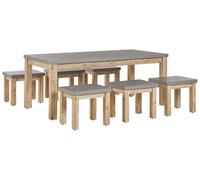 Beliani - Ensemble de Jardin avec Table et 6 Tabourets - Ostuni - en Fibre-cimen