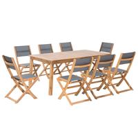 Beliani - Ensemble de Jardin - Cesana - Table et 8 Chaises, en Bois d'Acaci