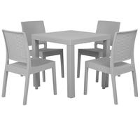 Beliani - Ensemble de Jardin - Fossano - Table et 4 Chaises, en Synthétique, Gri