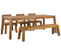 Beliani - Ensemble de Jardin - Livorno - Table avec Banc et 3 Chaises, en Bois d