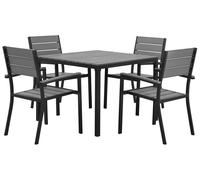 Beliani - Ensemble de Jardin - Prato - Table et 4 Chaises, en Aluminium, Gris