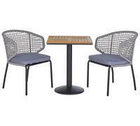 Beliani - Ensemble de Jardin - Table et 2 Chaises - Plami - en Acier, Bois Synth