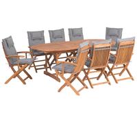 Beliani - Ensemble de Jardin Table et 8 Chaises - Maui - 160 / 220 x 85 cm, en B