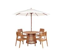 BELIANI Ensemble table et chaises AGELLO 120 cm - Acacia