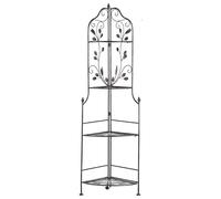 Beliani Étagère Angle Extérieur et Intérieur pour Plantes Noire 4 Niveaux Rangement pour Jardin ou Salle de Bain Traditionnelle et Romantique
