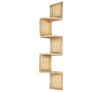 Beliani Etagère Murale d'angle Moderne 4 Niveaux Salon Bureau Bibliothèque Bois Marron Clair Alder