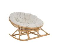 Beliani Fauteuil à Bascule Rond en Rotin Ton Naturel et Beige Clair Empilable Orvieto