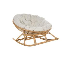 Beliani Fauteuil à Bascule Rond en Rotin Ton Naturel et Beige Clair Empilable Orvieto