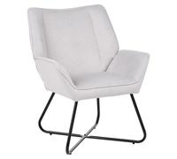 Beliani Fauteuil à Rembourrage Épais avec Assise Profonde Pieds en Acier Revêtement Hydrofuge Velours Gris Clair Gressela