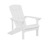 Beliani - Fauteuil Bas de Jardin - Adirondack - en Bois Synthétique, Blanc