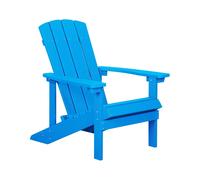Beliani - Fauteuil Bas de Jardin - Adirondack - en Bois Synthétique, Bleu