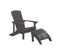 Beliani - Fauteuil Bas de Jardin avec Repose-pied - Adirondack - en Bois Synthét