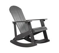 Fauteuil Bascule de Jardin à Lattes en Bois Synthétique Gris Foncé Adirondack