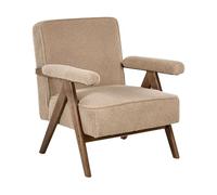 Beliani Fauteuil Beige Bouclé Minimaliste Salon Rétro Structure