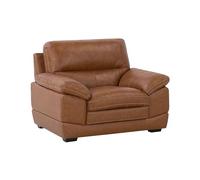 Beliani Fauteuil Confortable en Cuir PU Marron de Qualité pour Salon Élégant au Design Moderne et Intemporel