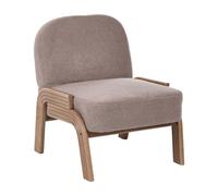 Beliani Fauteuil d'Appoint Bas sans Accoudoirs Style Scandinave Détente Bouclé Taupe Orten
