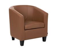 Beliani Fauteuil d'Appoint Retro en Cuir PU Dossier Bas Rembourré Marron Borwick