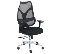 Beliani Fauteuil de Bureau Ergonomique avec Soutien Lombaire Accoudoirs Réglables Assise Coulissante Maille Noire Velio
