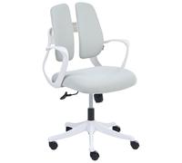 Beliani Fauteuil de Bureau Pivotant Moderne en Tissu Dossier Inclinable Réglage en Hauteur Accoudoirs Gris Clair Orivo