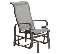 Beliani - Fauteuil de Jardin à Bascule - Borgio - Aluminium et Textile, Marron