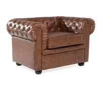 Beliani - Fauteuil en cuir marron Rétro CHESTERFIELD