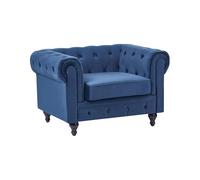 Fauteuil vintage en velours bleu cobalt CHESTERFIELD - BELIANI