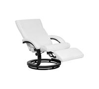 Beliani Fauteuil Inclinable en Cuir PU Blanc avec Rembourrage Épais et Repose-Pied pour Salon au Design Moderne et Élégant