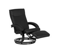 Beliani Fauteuil Inclinable en Cuir PU Noir avec Rembourrage Épais et Repose-Pied pour Salon au Design Moderne et Élégant