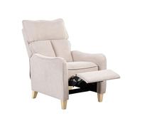 Beliani Fauteuil Inclinable en Tissu Beige Repose-Pieds et Dossier Réglable Rétro Royston
