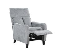 Beliani Fauteuil Inclinable en Tissu Gris Repose-Pieds et Dossier Réglable Rétro Royston