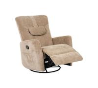 Beliani Fauteuil Inclinable Pivotant à 360° Commande Manuelle avec Coussin de Tête Revêtement en Tissu Marron Rea