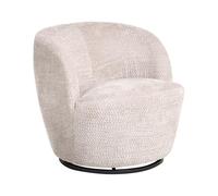 Beliani Fauteuil Moderne en Tissu Chenille Pivotant avec Accoudoirs Assise Large Meuble de Salon Beige Kuolpa