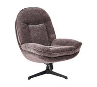 Beliani Fauteuil Moderne en Tissu Chenille Rembourré Pivotant Inclinable avec Coussin d'Assise Marron Foncé Aremark
