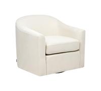 Beliani Fauteuil Pivotant Hydrofuge Rembourrage Épais Tissu Polyester Beige Clair Magnor