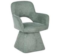 Beliani Fauteuil Pivotant Rembourré en Tissu Siège d'Appoint Assise Large Vert Foncé Vallby